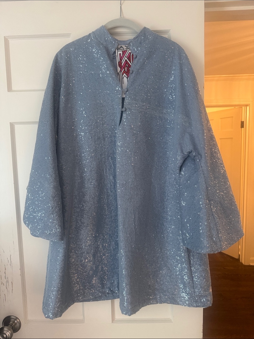 La Vie Style House Light Blue Sequin Kaftan